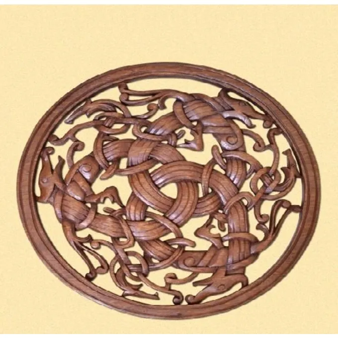 Borre-stijl Viking Houtsnijwerk 3 Borre-stijl Viking Houtsnijwerk