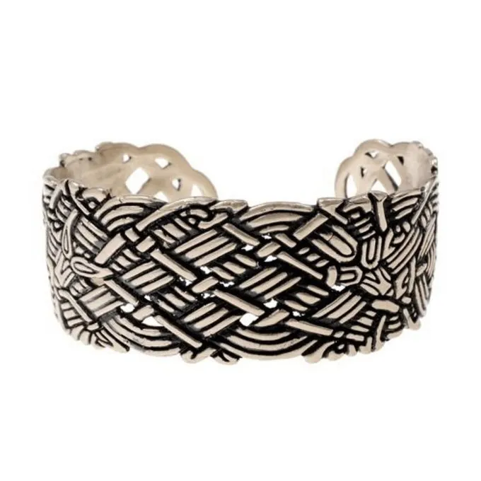 Brede Oud-Ierse Armband, Verzilverd 3 Brede Oud-Ierse Armband, Verzilverd