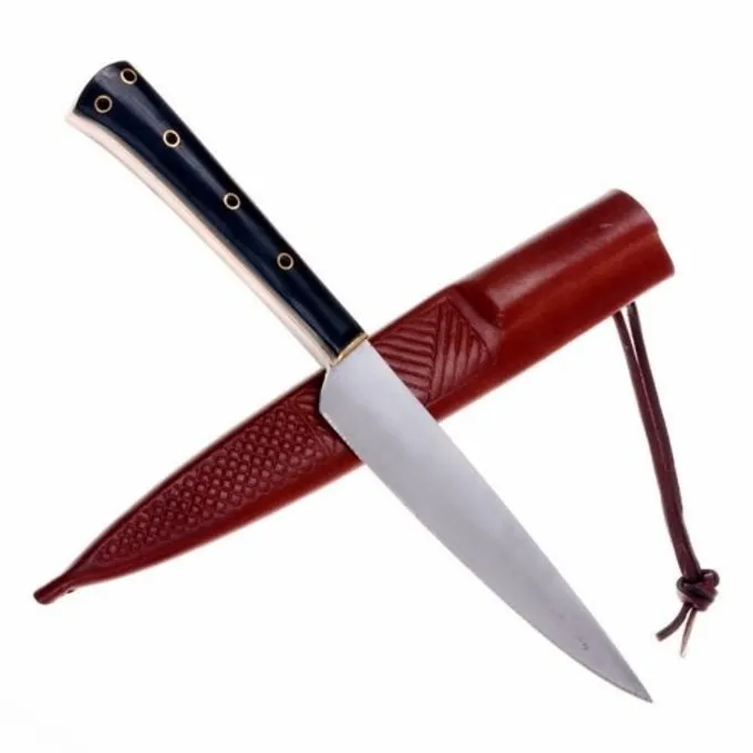 Middeleeuws Eetmes Met Hoornen Handvat 3 Middeleeuws Eetmes Met Hoornen Handvat