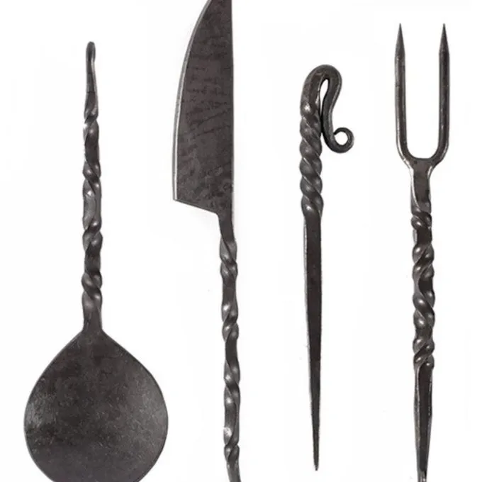 Deepeeka Middeleeuwse Bestekset Met Leren Buidel 3 Deepeeka Middeleeuwse Bestekset Met Leren Buidel