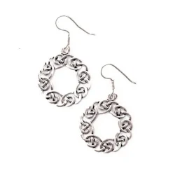 Oorbellen Keltische Krans, Verzilverd